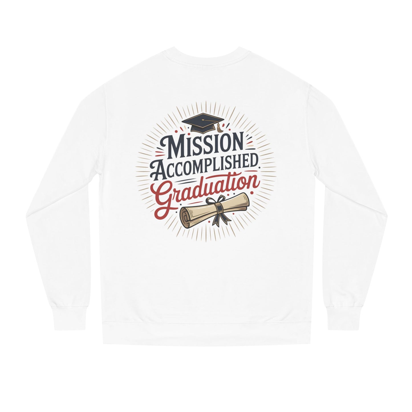 Graduation Sweatshirt "Mission Accomplished" - Grad Cap & Diploma Pullover