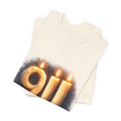 9/11 Never Forget T-Shirt – Memorial Candle Tribute Tee