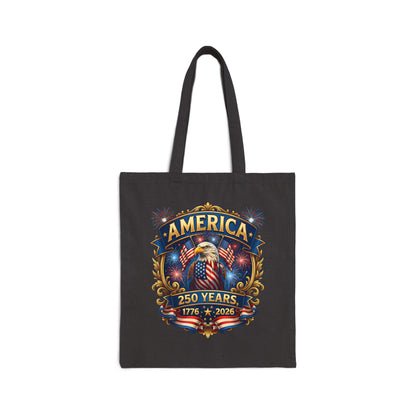 America 250th Anniversary Canvas Tote Bag – 1776–2026 Patriotic Eagle & Flag Design