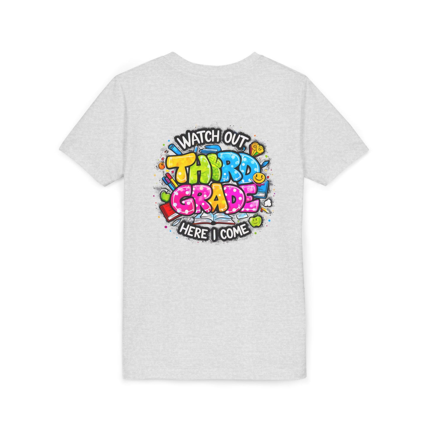 Third Grade Kids T‑Shirt — "Watch Out Third Grade Here I Come" Back-to-School Tee