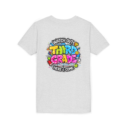 Third Grade Kids T‑Shirt — "Watch Out Third Grade Here I Come" Back-to-School Tee