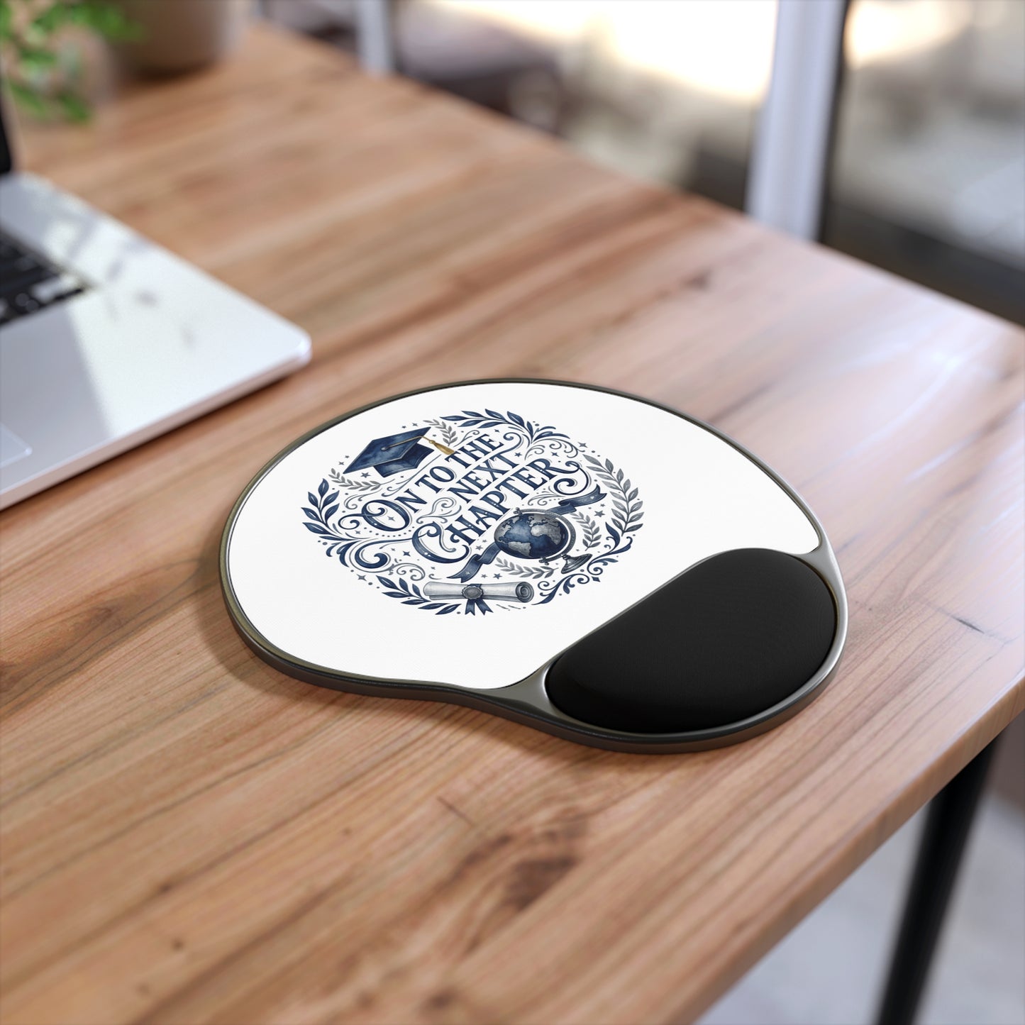 Graduation Mouse Pad with Wrist Rest — "On to the Next Chapter" Design