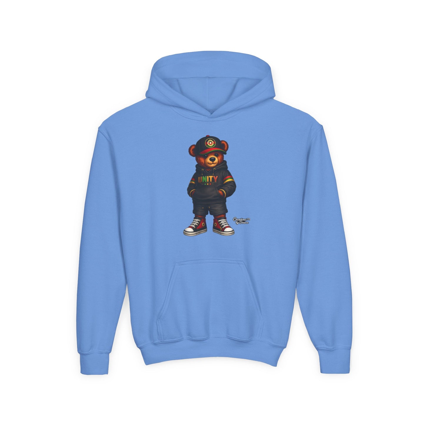 Youth Hoodie — Cool Streetwear Bear Graphic “UNITY”