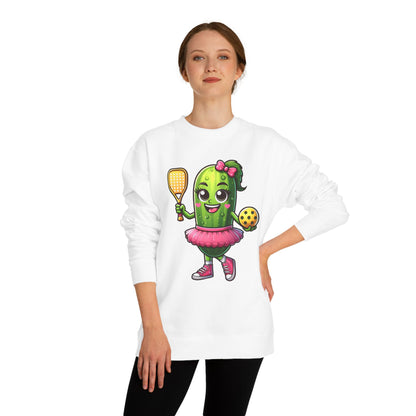 Pickle Paddle T-Shirt — Cute Pickle Playing Pickleball Crewneck