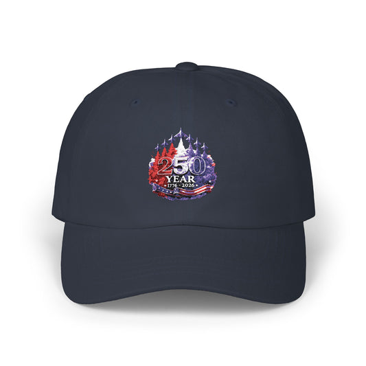 25 Year Anniversary Dad Cap – Patriotic Crest Embroidered White Baseball Hat