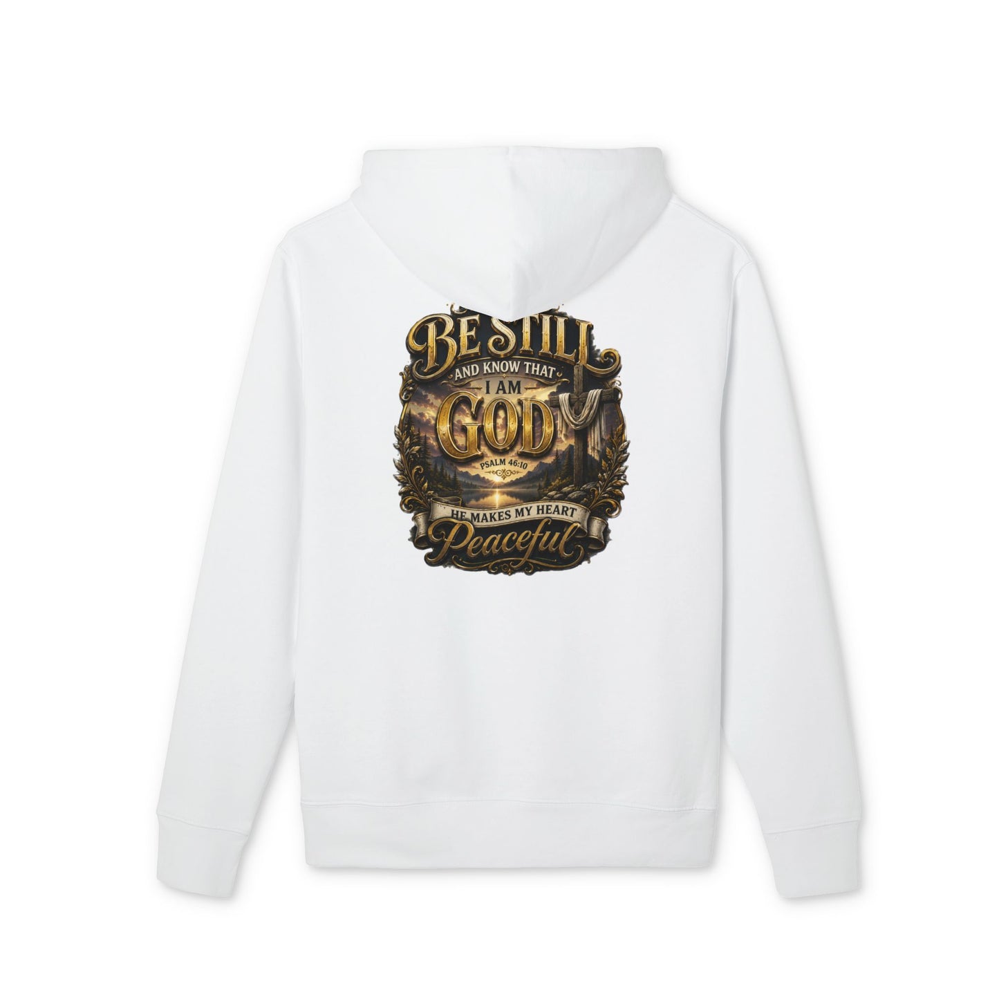 Be Still God Hoodie — Peaceful Faith Graphic Pullover