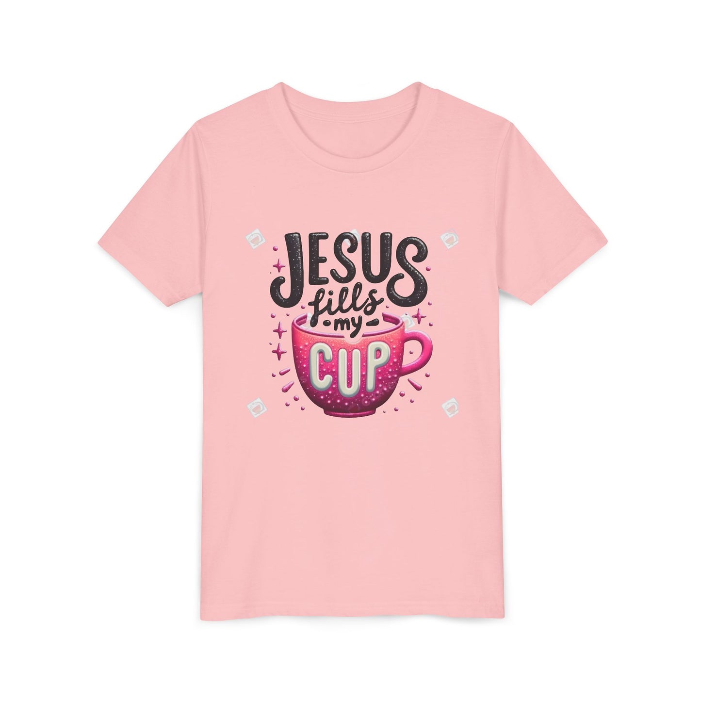 Jesus Fills My Cup Youth Tee — Christian Faith Kids Shirt