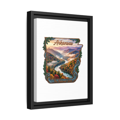 Arkansas Scenic State Map Canvas — "The Natural State" Framed Wall Art