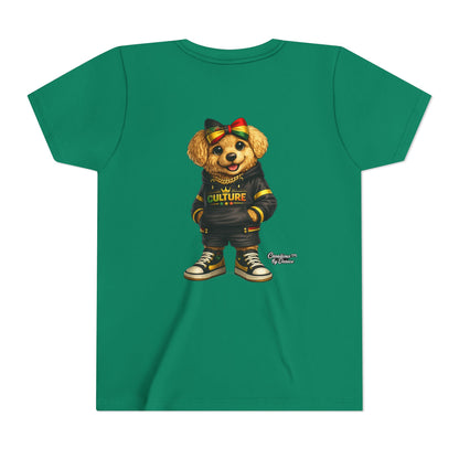 Youth Tee — Cute Rasta Bear "Culture" Graphic Kids T-Shirt