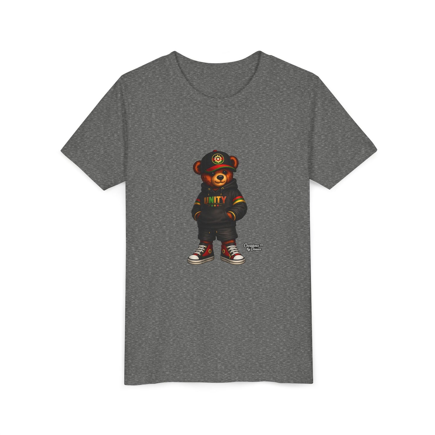 Youth T‑Shirt — Cool Bear Graphic Tee with 'UNITY' Hoodie Design