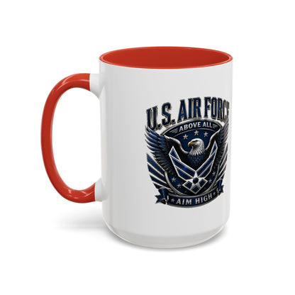 U.S. Air Force Eagle Coffee Mug – "Aim High" Accent Ceramic Mug (11/15oz)