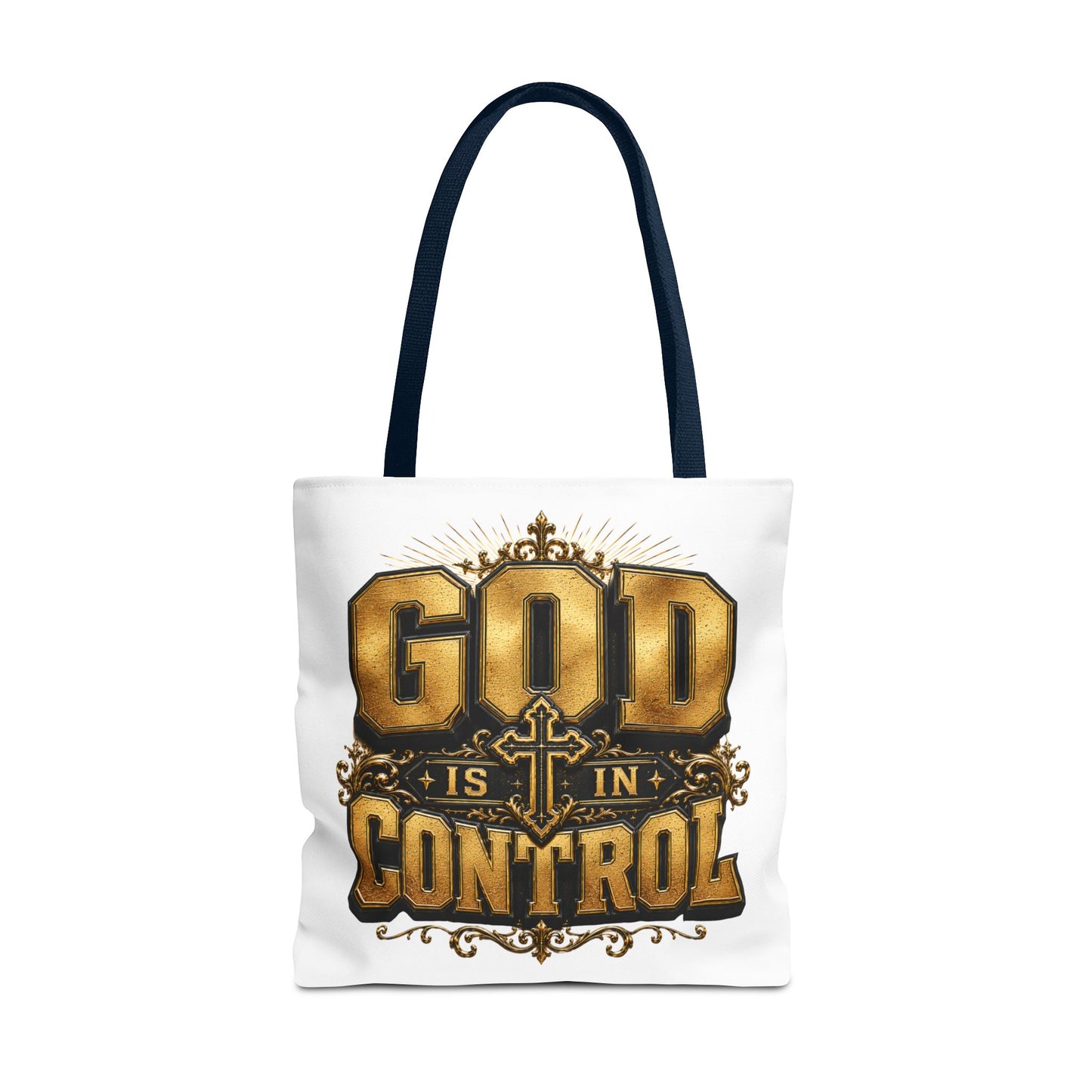God Is in Control Tote Bag — Faith-Inspired Christian Tote for Church, Gifts & Everyday Use