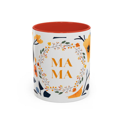 Mama Floral Accent Coffee Mug — Yellow Flower Mother's Day Gift (11/15oz)