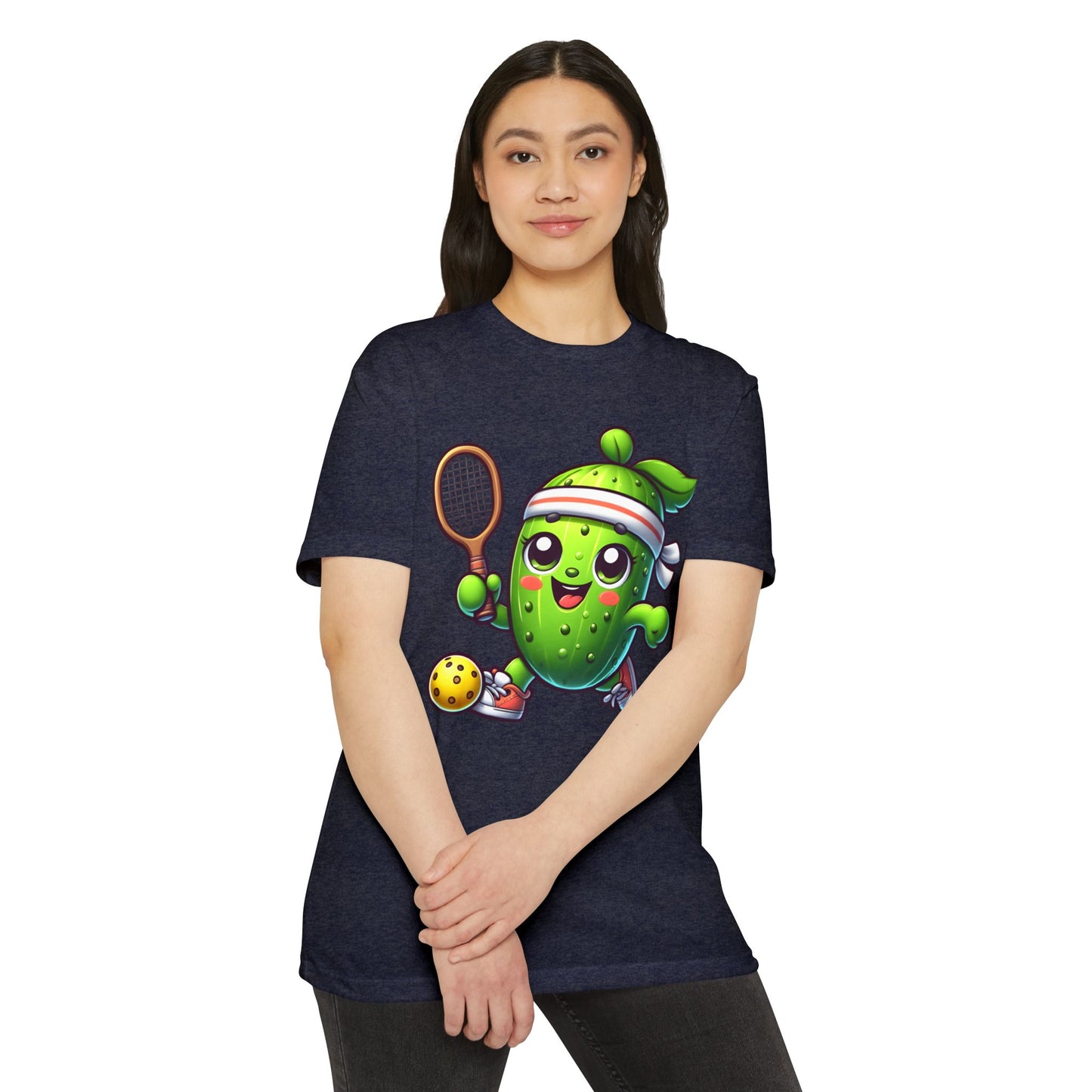 Pickle Tennis Player T-Shirt — Cute Pickle Playing Pickleball Graphic Tee