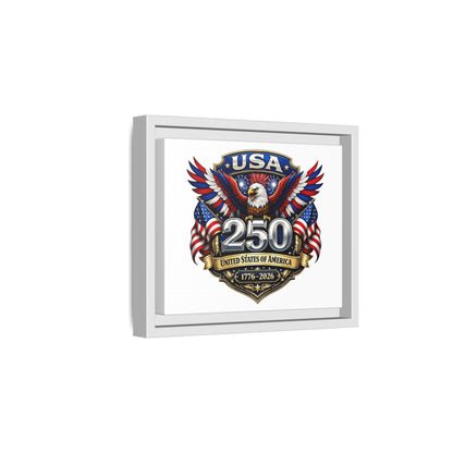 USA 250 Anniversary Framed Canvas — Patriotic Eagle 1776–2026 Wall Art