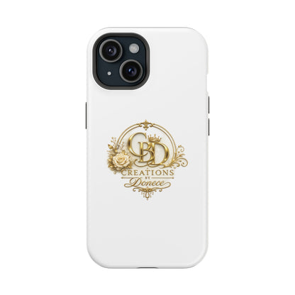 Magnetic Impact-Resistant Phone Case — Gold Floral Crest Logo