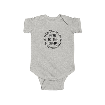 New to the Crew Infant Bodysuit – Baby Announcement Onesie with Wreath Design