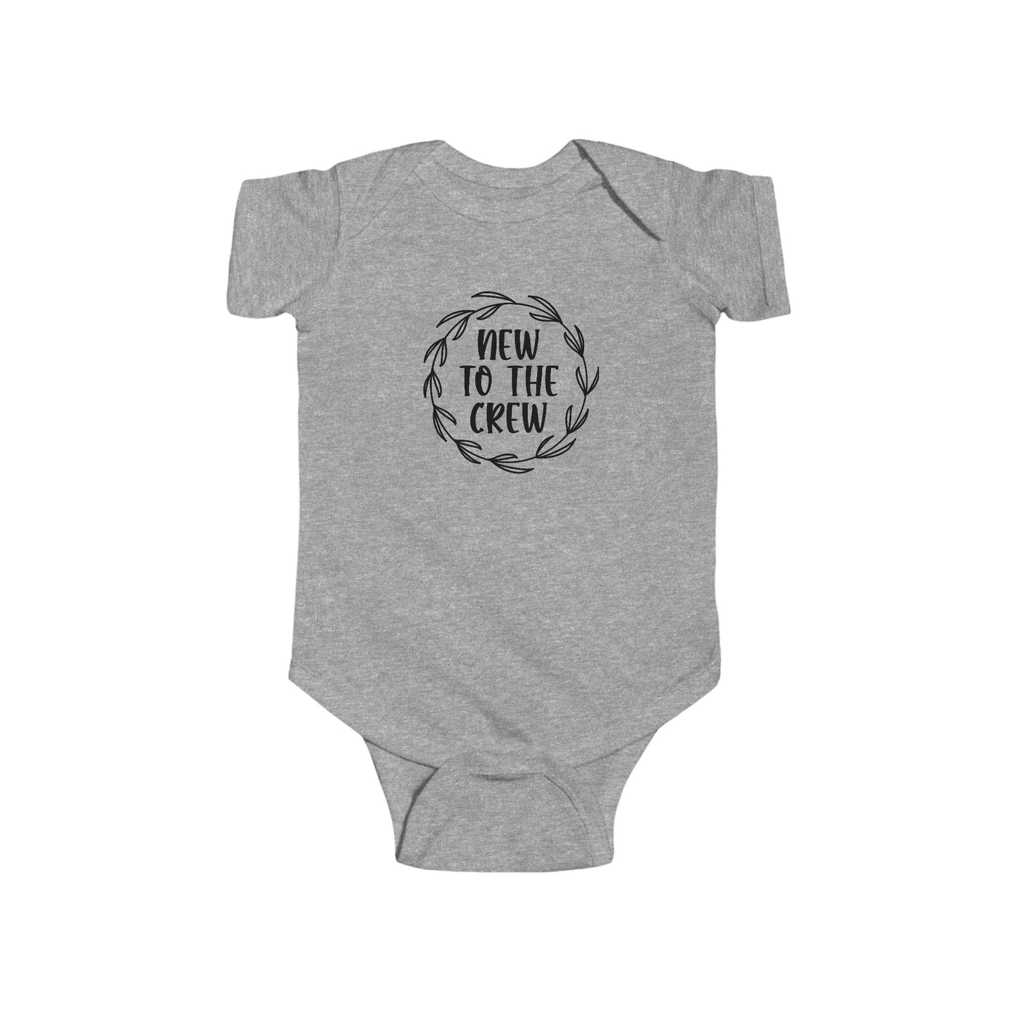 New to the Crew Infant Bodysuit – Baby Announcement Onesie with Wreath Design