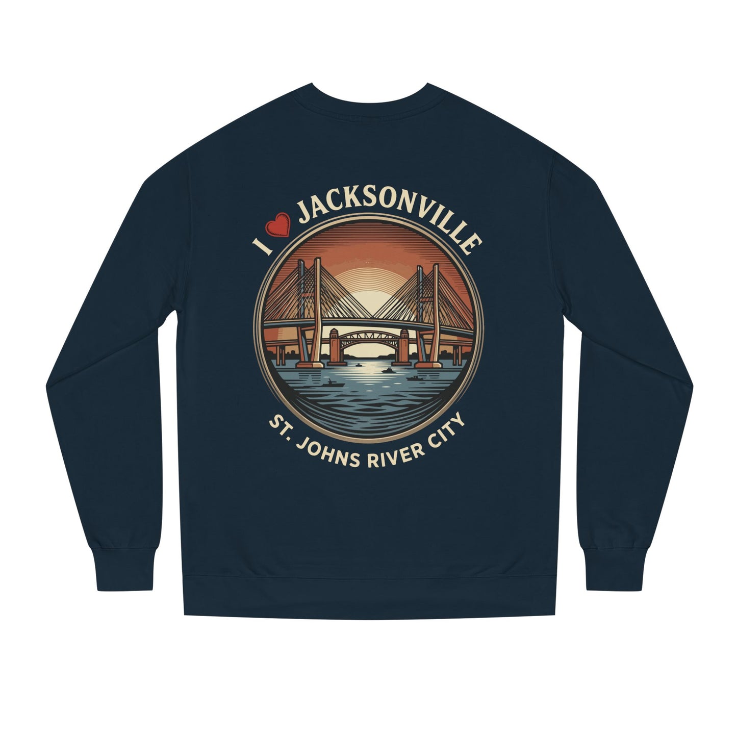 Jacksonville Crewneck Sweatshirt — I  Jacksonville St. Johns River City Graphic