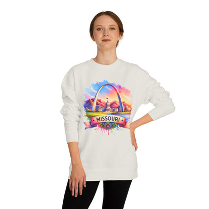 Missouri Arch Watercolor Sweatshirt — Colorful St. Louis Landmark Crewneck