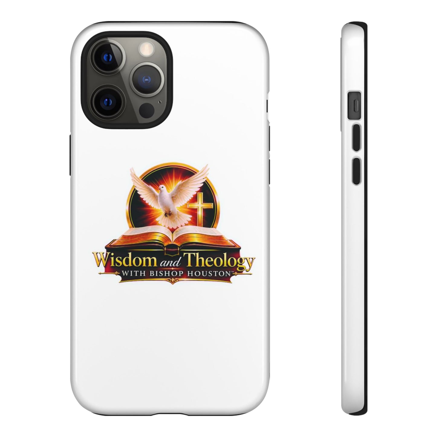 Wisdom and Theology Phone Case — Christian Dove & Cross Protective Tough Case