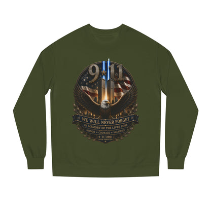 9/11 Memorial Sweatshirt — We Will Never Forget Tribute Crewneck