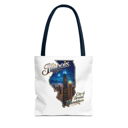Illinois Skyline Tote Bag — "City of Broad Shoulders" Chicago Night Design