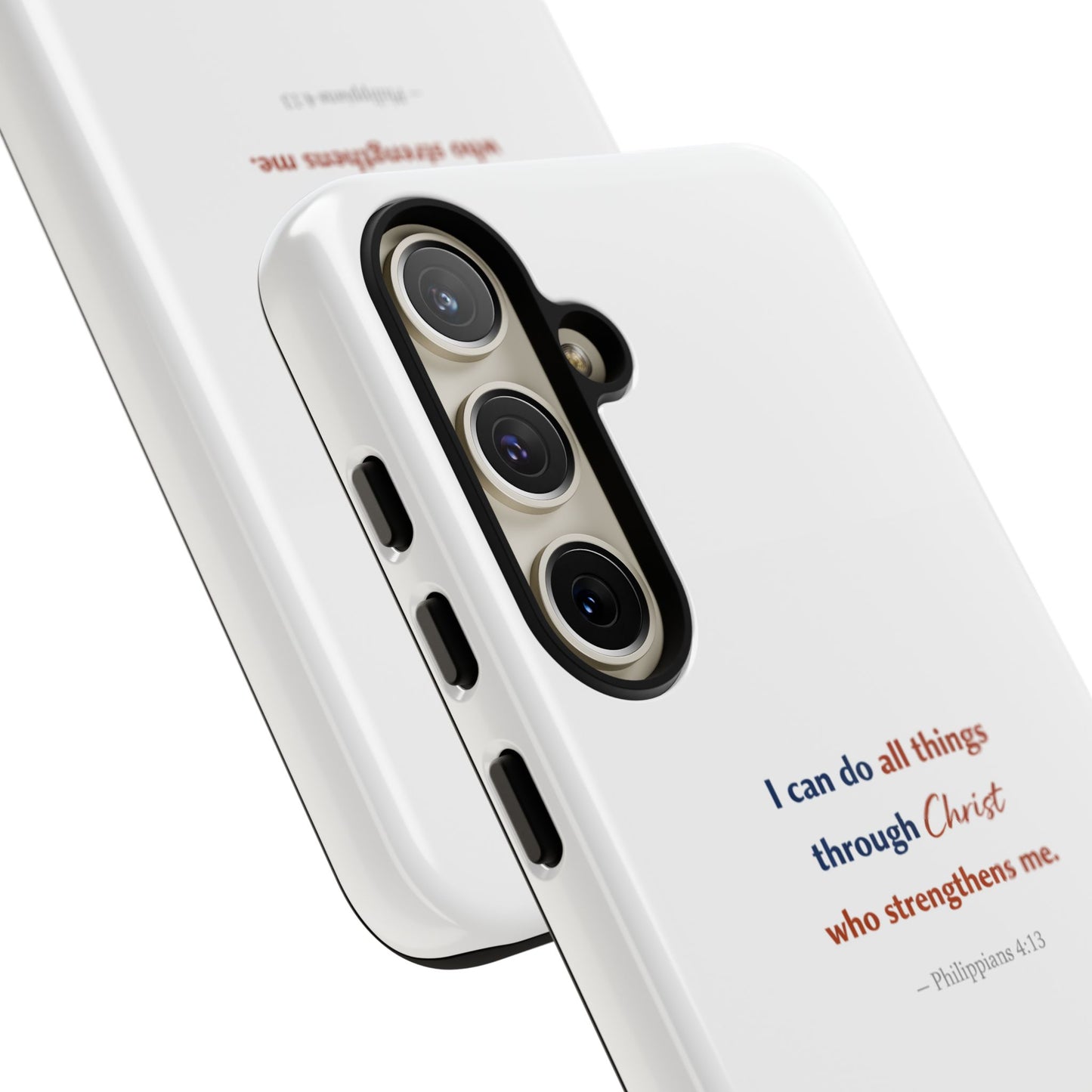 Christian Phone Case – “I Can Do All Things Through Christ” Inspirational Tough Case