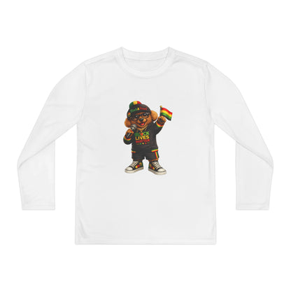 Youth Long Sleeve Tee — Black Lives Matter Kid Graphic with Rasta Flag