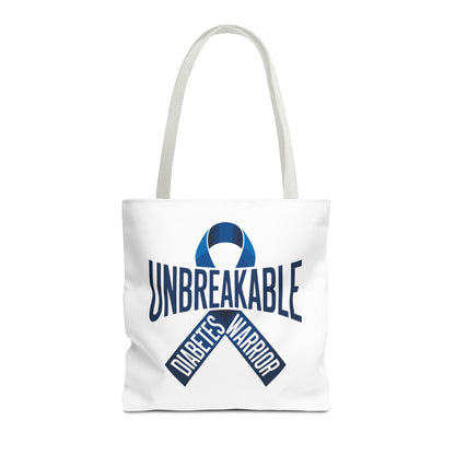 Diabetes Warrior Unbreakable Tote Bag – Blue Awareness Ribbon All-Over Print
