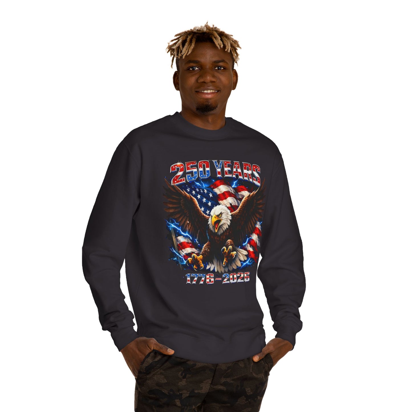 250 Years 1776–2026 Eagle Flag Sweatshirt