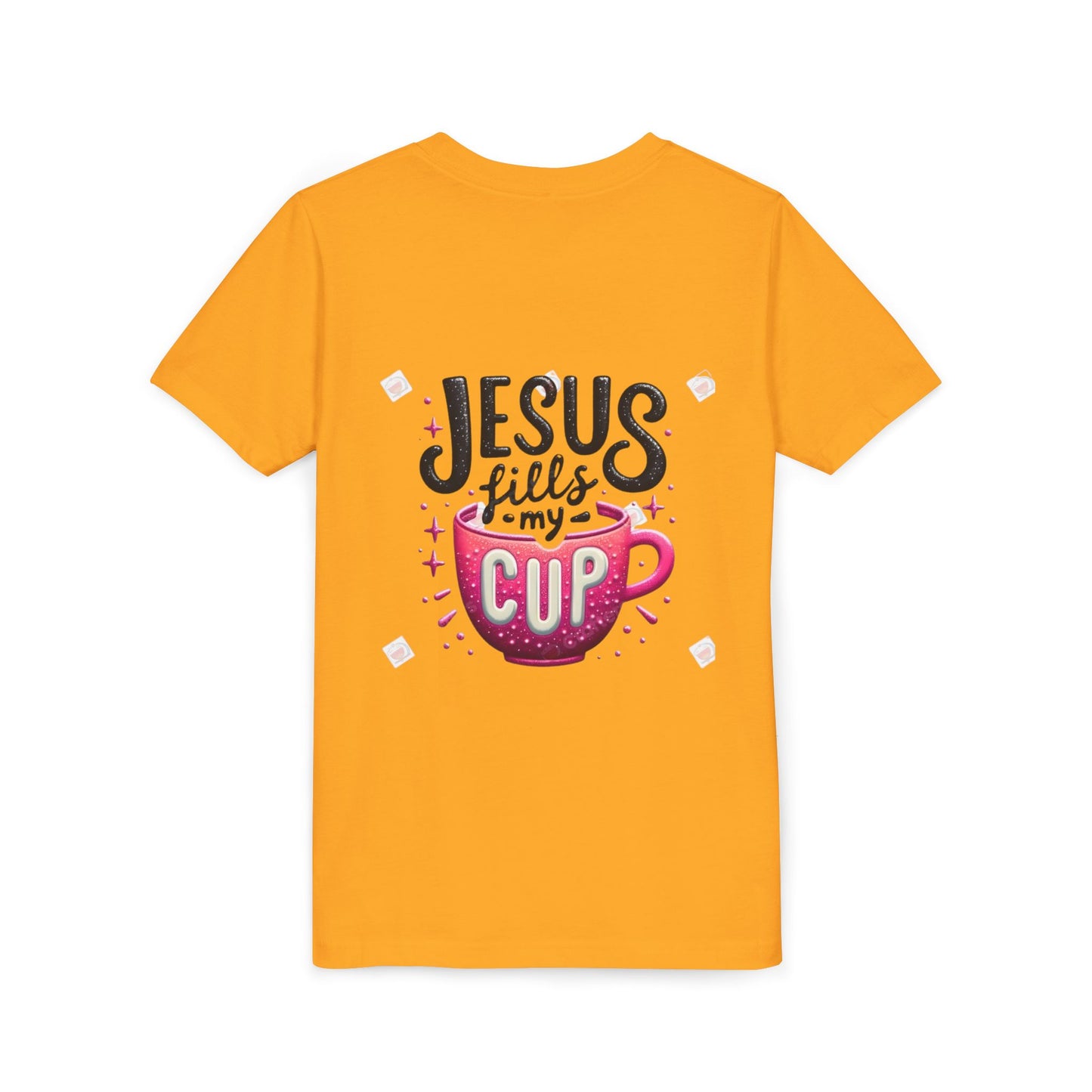 Jesus Fills My Cup Youth Tee — Christian Faith Kids Shirt