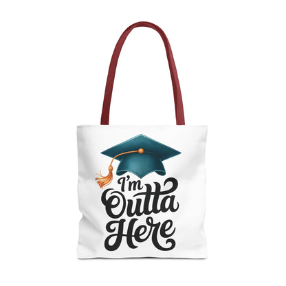 Graduation Tote Bag — “I’m Outta Here” Cap Design