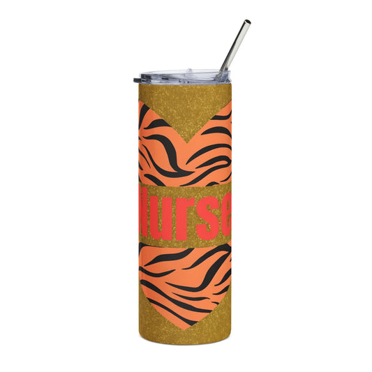 Nurse Heart Tiger-Stripe 20oz Stainless Tumbler