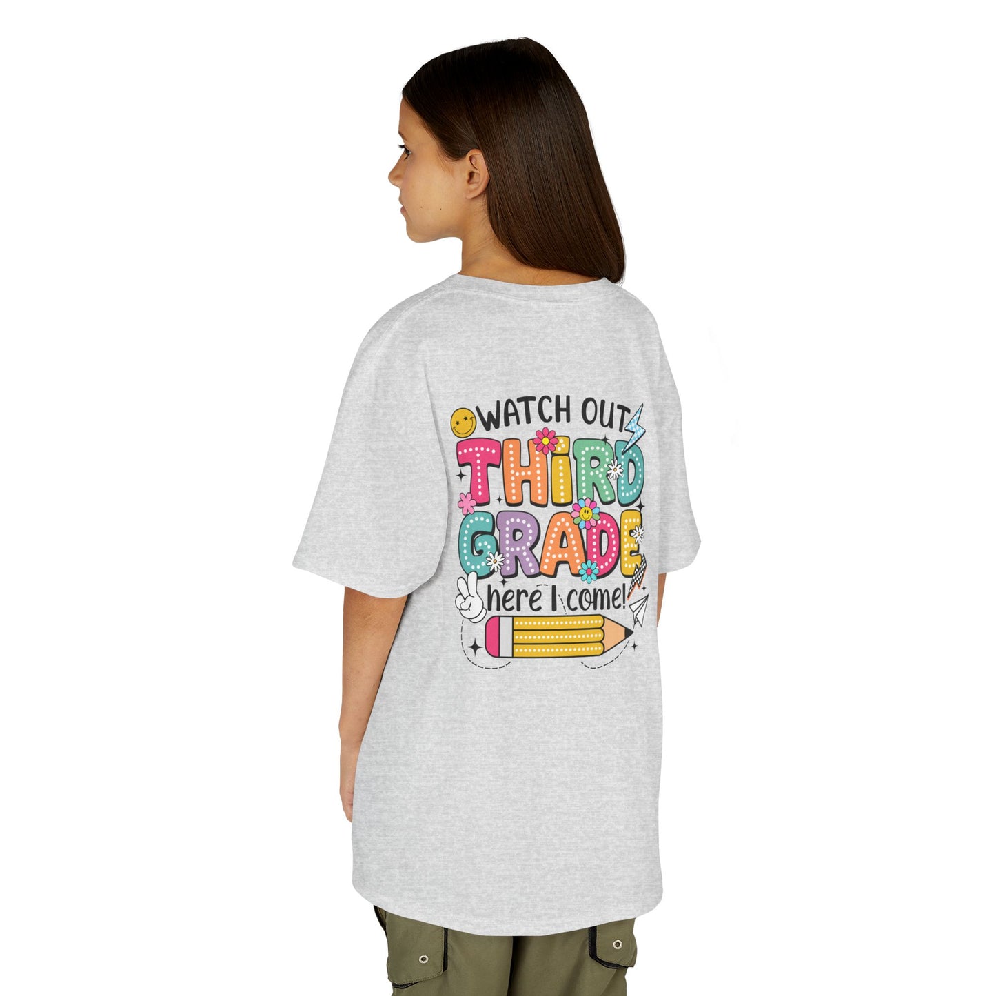 Third Grade Back to School Kids Tee — "Watch Out Third Grade Here I Come"