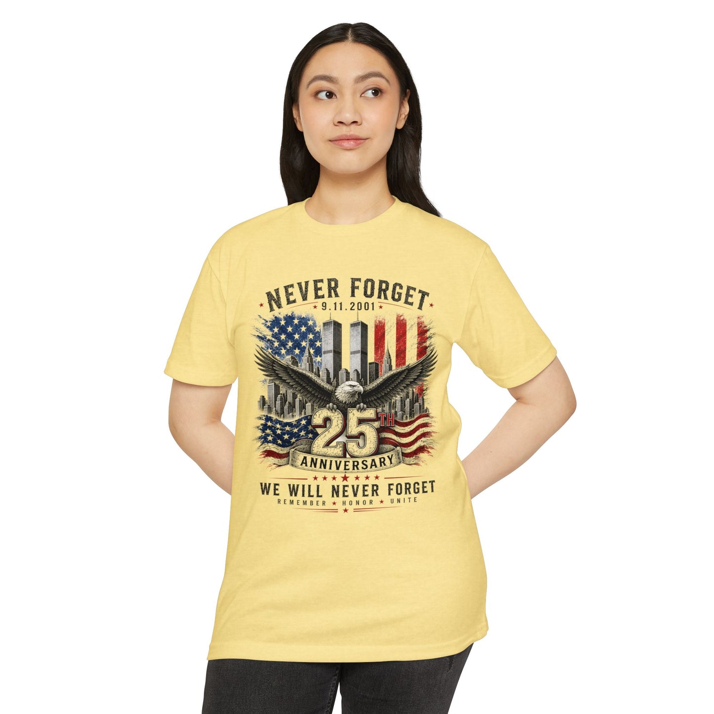 9/11 25th Anniversary 'Never Forget' Memorial T-Shirt