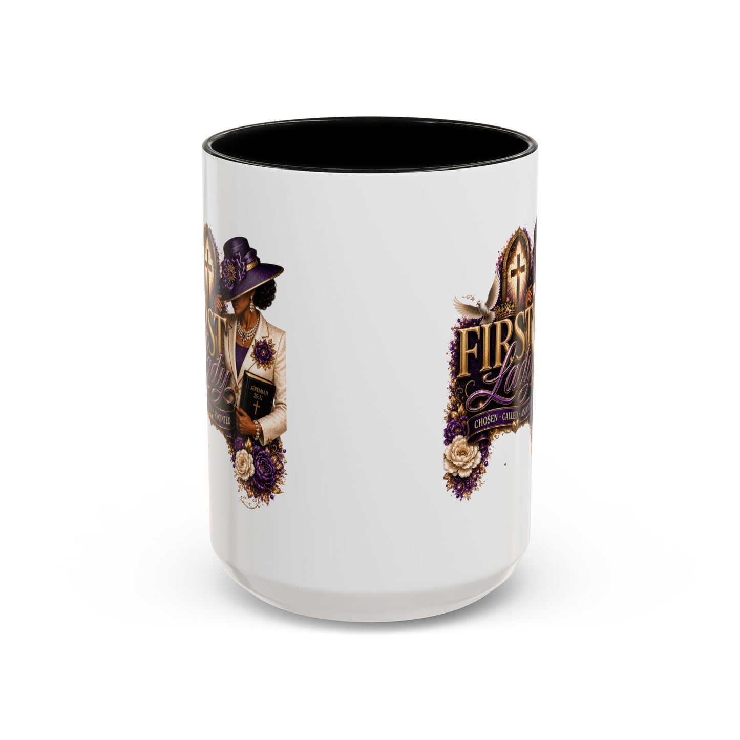 First Lady Church Coffee Mug — Elegant Purple Hat Gospel Tea Cup (11/15oz)