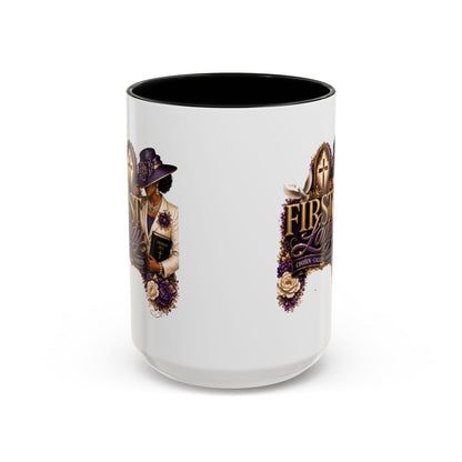 First Lady Church Coffee Mug — Elegant Purple Hat Gospel Tea Cup (11/15oz)