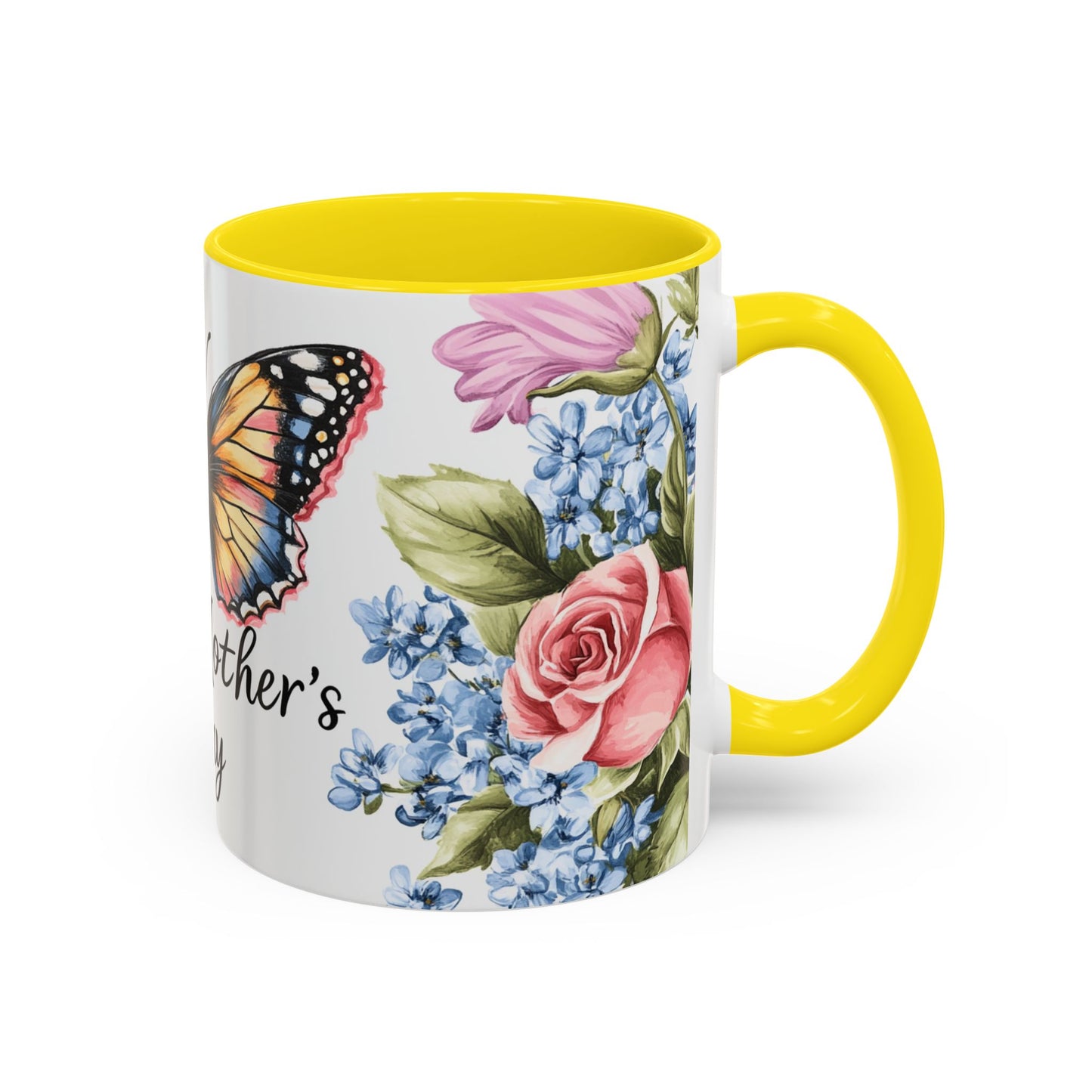Mother's Day Butterfly Floral Coffee Mug – "Happy Mother's Day" Accent Mug (11/15 oz)
