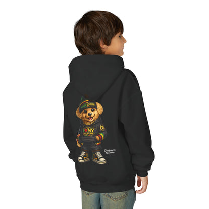 Kids Teddy Bear Hoodie — 'I Love My Culture' Streetwear Youth Sweatshirt