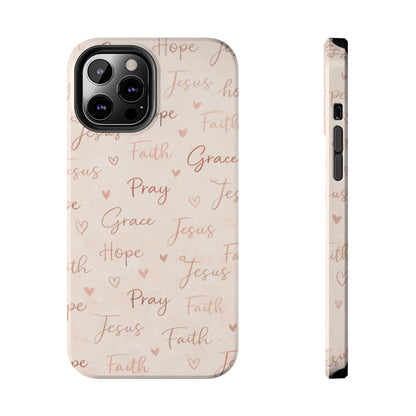 Pray Grace Hope Phone Case | Christian Floral iPhone Case