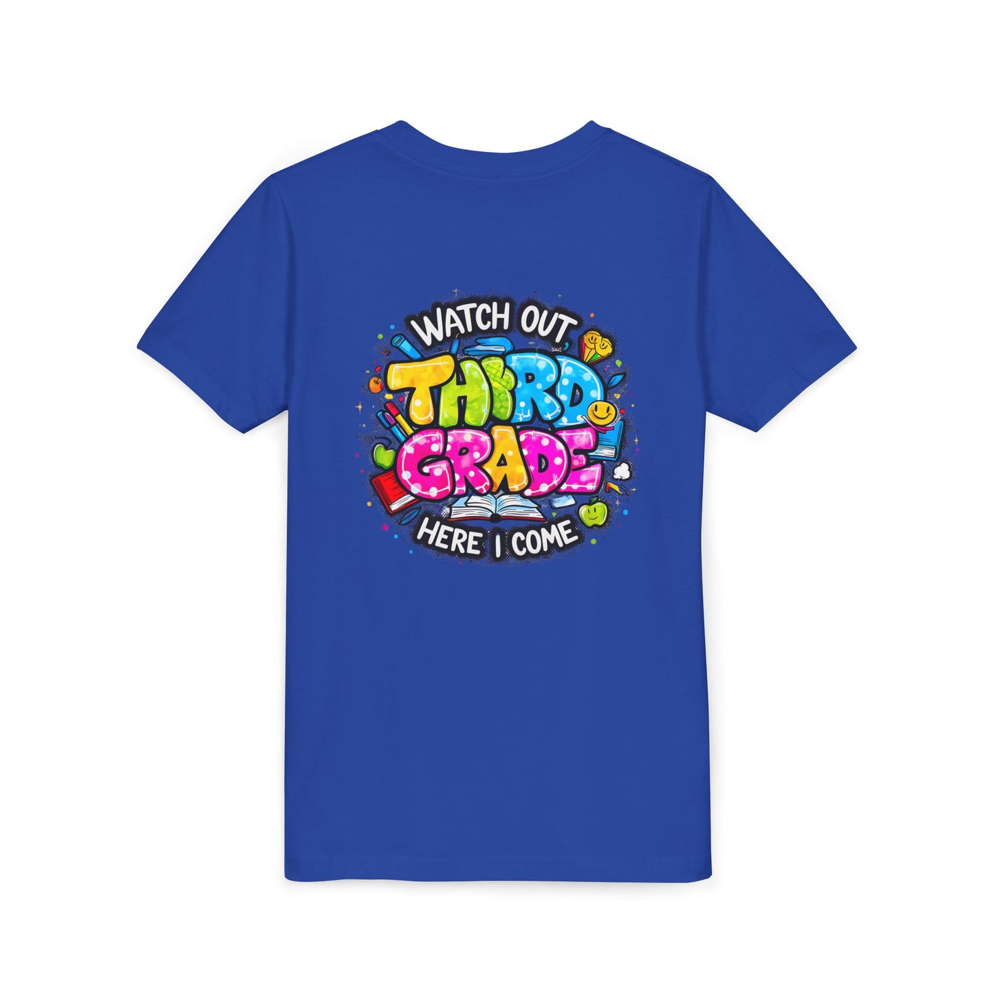 Third Grade Kids T‑Shirt — "Watch Out Third Grade Here I Come" Back-to-School Tee
