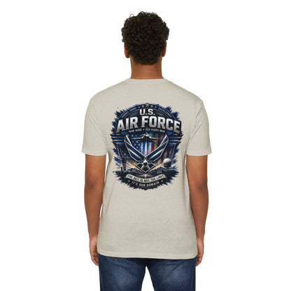 U.S. Air Force Graphic T-Shirt — Military Emblem Tee ("The Sky Is Not The Limit")