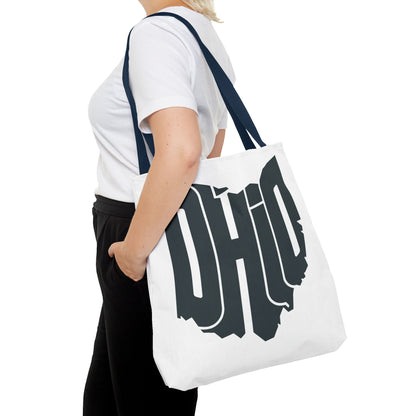 Ohio State Outline Tote Bag — Retro Ohio Text Graphic Tote