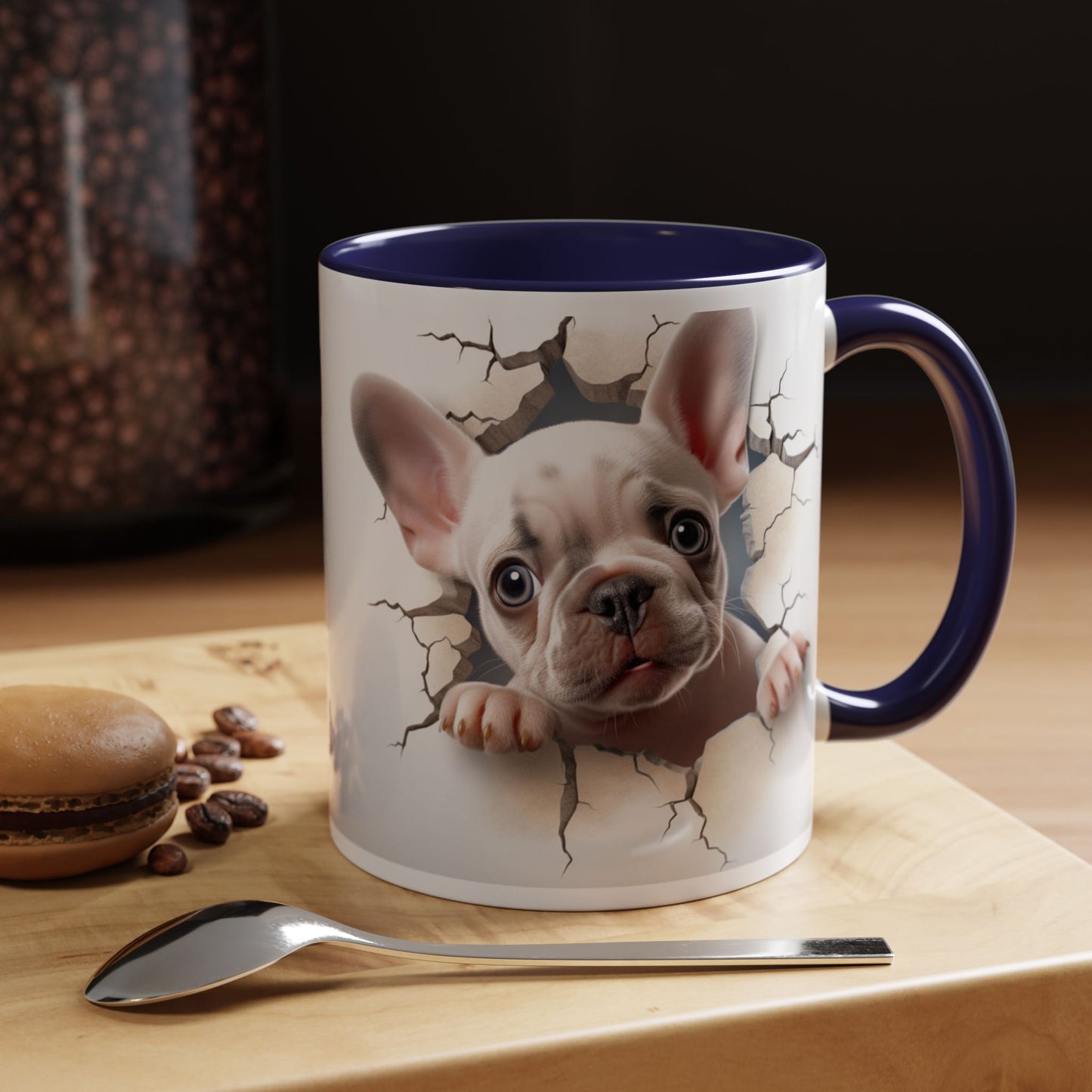 French Bulldog Peekaboo Coffee Mug – Cute Puppy 11/15oz Accent Mug
