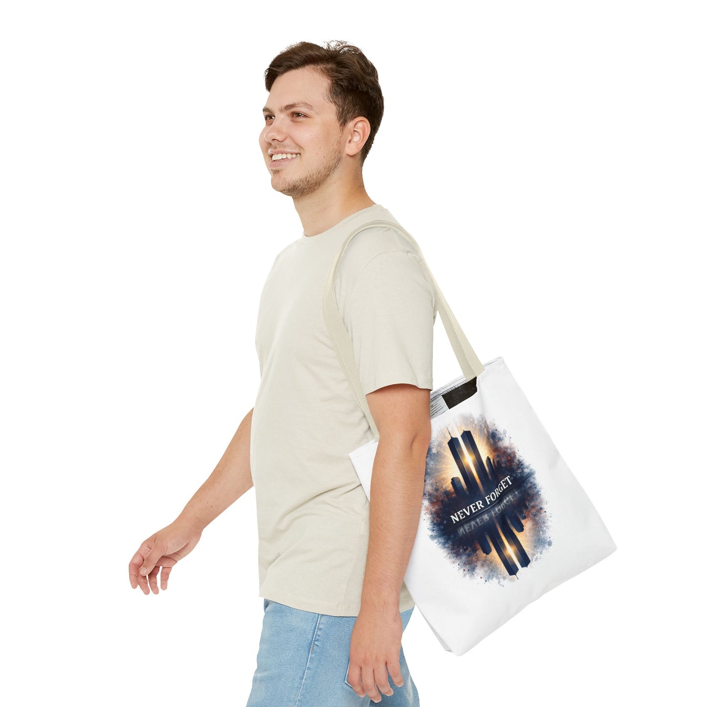 Never Forget Memorial Tote Bag — 9/11 Tribute Skyline All-Over Print