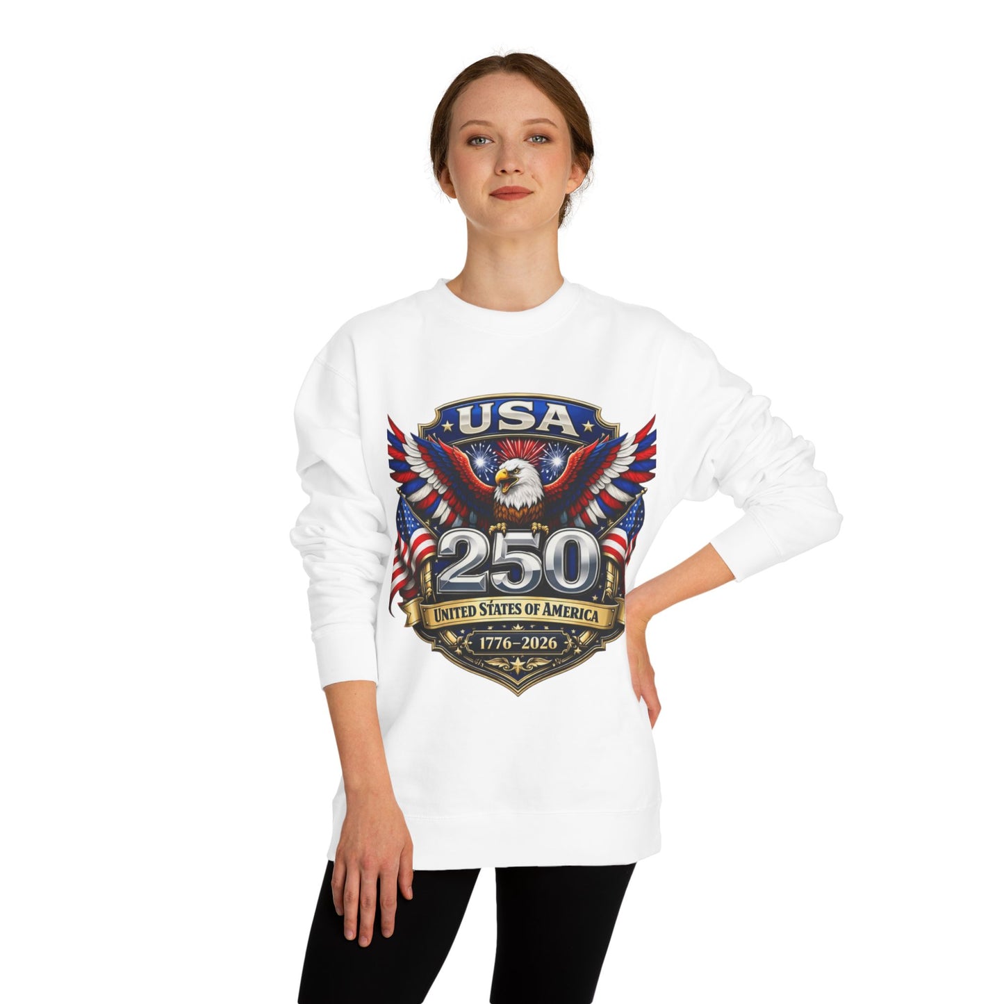 USA 250th Anniversary Sweatshirt — Patriotic Eagle 1776–2026 Crewneck
