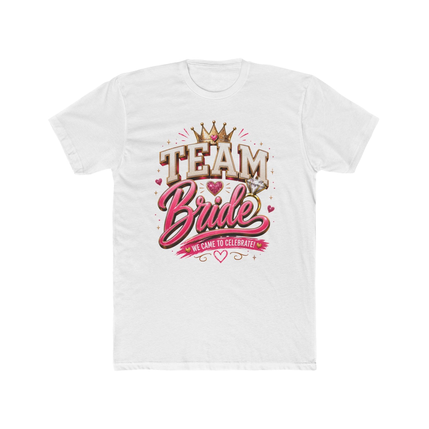 Team Bride T‑Shirt — Bachelorette Party Tee with Crown & Hearts