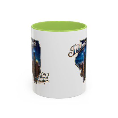 Illinois Skyline Accent Coffee Mug – City of Broad Shoulders Chicago Design (11/15oz)