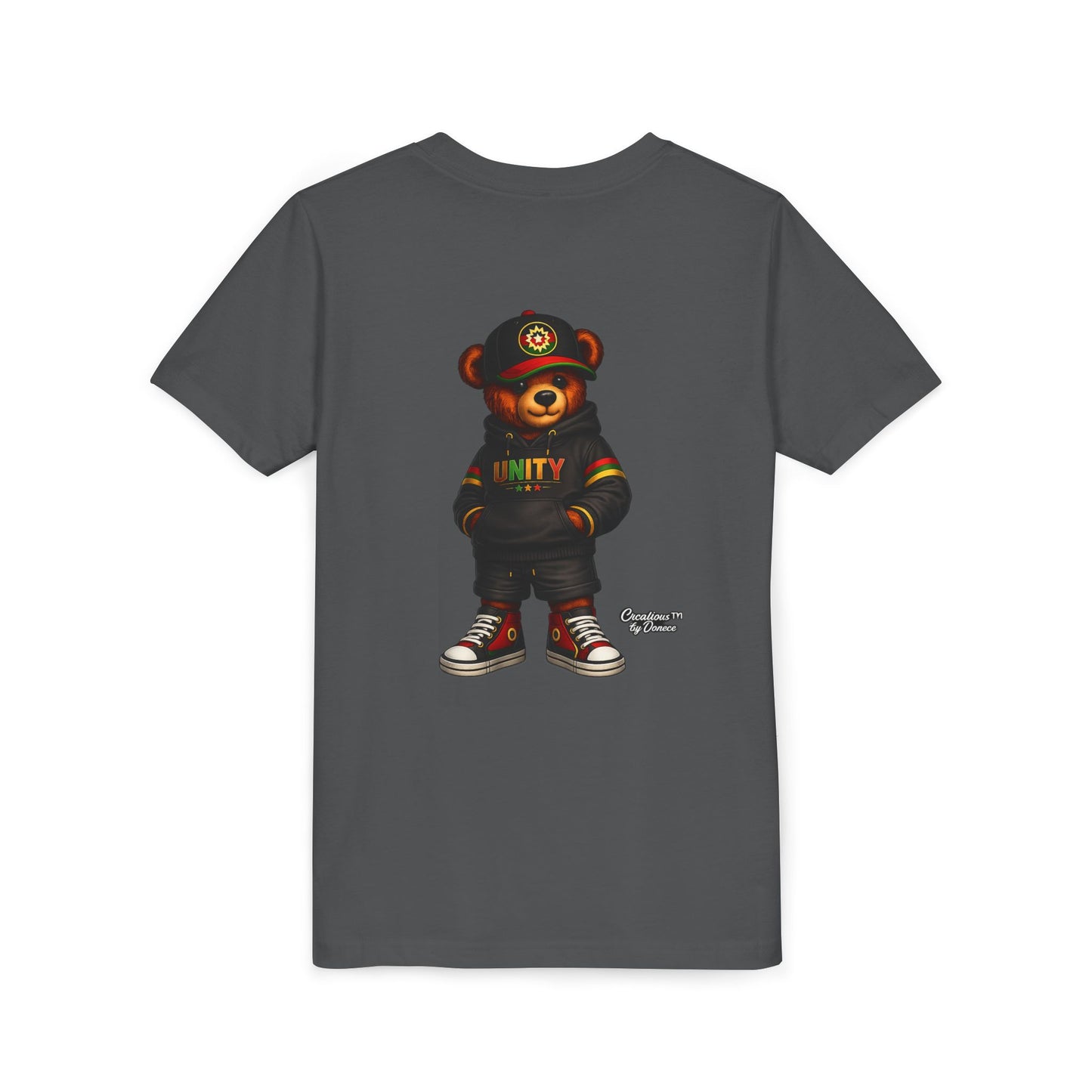 Youth T‑Shirt — Cool Bear Graphic Tee with 'UNITY' Hoodie Design